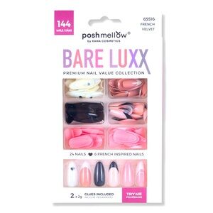 Bare Luxx 144 Premium Nail Collection Pack - French Velvet Set NIP
